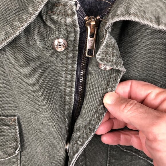 VF Imagewear Jacket Mens M Army Green Heavy Canvas Blanket Lined Barn Chore - Picture 6 of 16